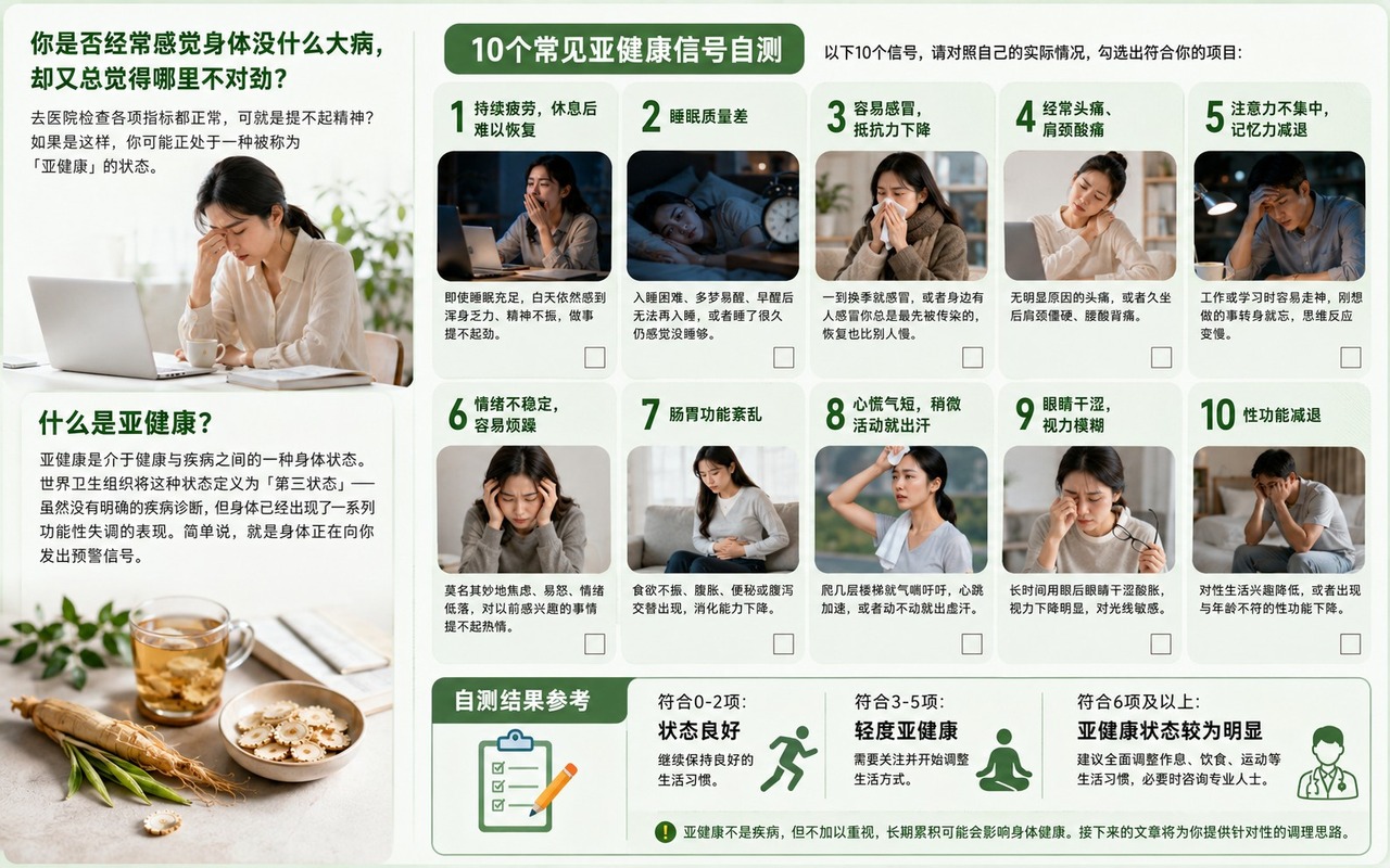 你是不是「亚健康」？先来做个小测试