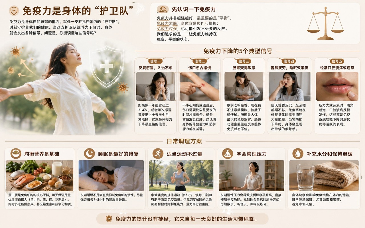 免疫力低下，身体会发出哪些信号