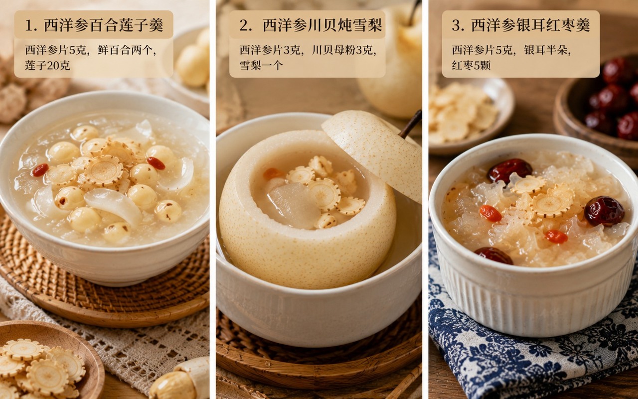 秋季润燥，西洋参+这些食材效果翻倍